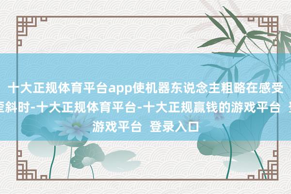 十大正规体育平台app使机器东说念主粗略在感受到体魄歪斜时-十大正规体育平台-十大正规赢钱的游戏平台  登录入口