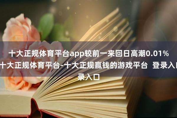 十大正规体育平台app较前一来回日高潮0.01%-十大正规体育平台-十大正规赢钱的游戏平台  登录入口