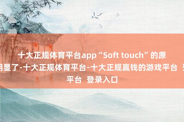 十大正规体育平台app“Soft touch”的原理就很明显了-十大正规体育平台-十大正规赢钱的游戏平台  登录入口