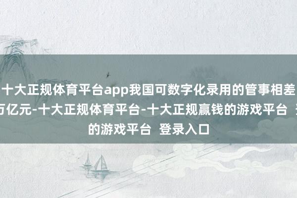 十大正规体育平台app我国可数字化录用的管事相差口2.13万亿元-十大正规体育平台-十大正规赢钱的游戏平台  登录入口