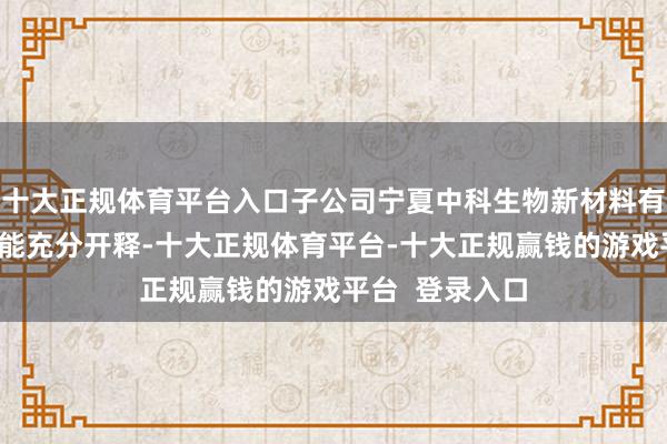 十大正规体育平台入口子公司宁夏中科生物新材料有限公司产能未能充分开释-十大正规体育平台-十大正规赢钱的游戏平台  登录入口
